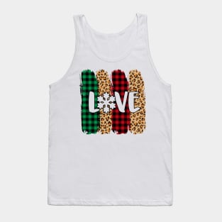 Love Christmas plaid Tank Top